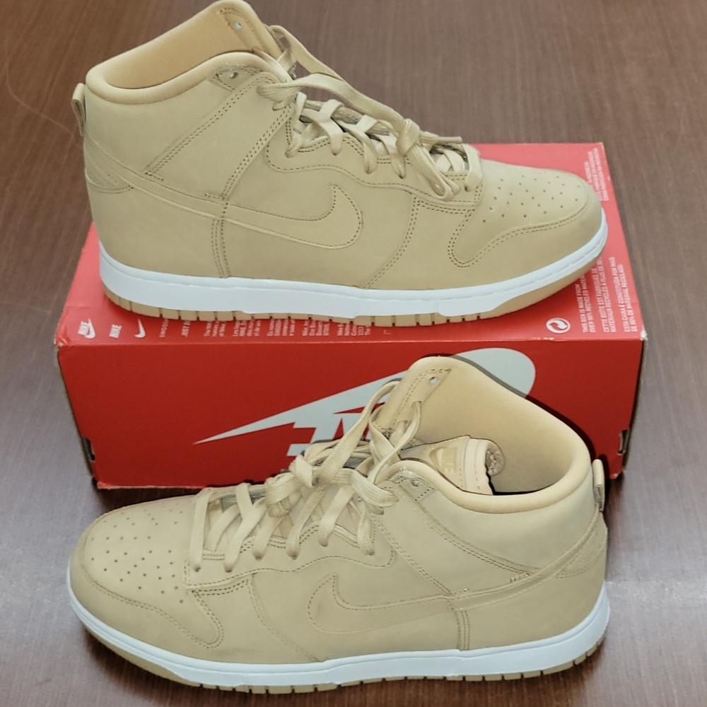 New Nike Dunk High Premium MF Vachetta Tan Shoes Men's Size 9.5/ Womens 11